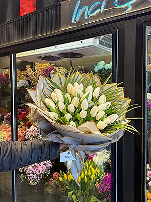 21 Beyaz Lale Buketi